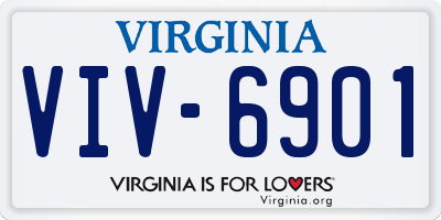 VA license plate VIV6901