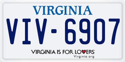 VA license plate VIV6907