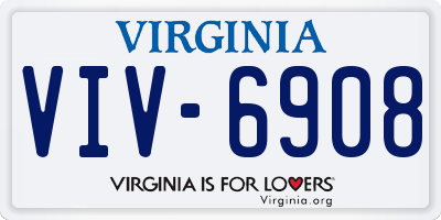 VA license plate VIV6908