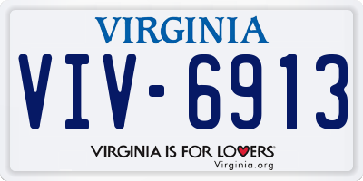 VA license plate VIV6913