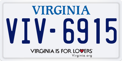 VA license plate VIV6915