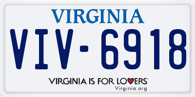 VA license plate VIV6918