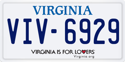 VA license plate VIV6929