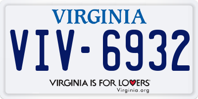 VA license plate VIV6932