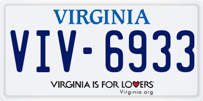 VA license plate VIV6933