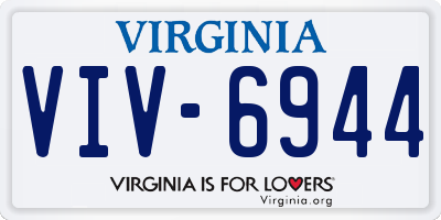 VA license plate VIV6944