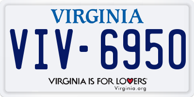 VA license plate VIV6950