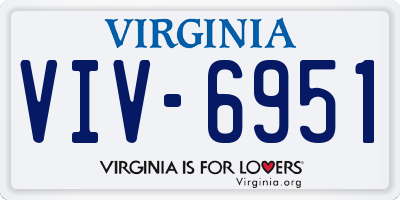 VA license plate VIV6951