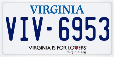 VA license plate VIV6953