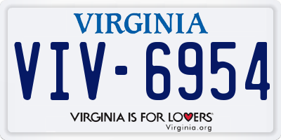 VA license plate VIV6954