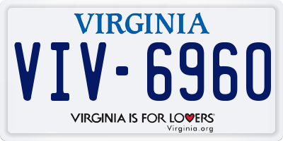 VA license plate VIV6960