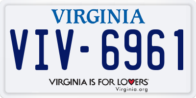 VA license plate VIV6961