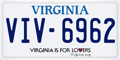 VA license plate VIV6962