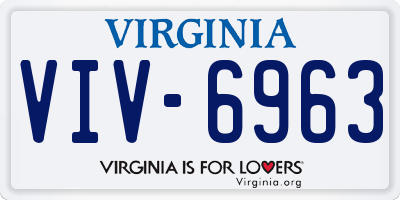 VA license plate VIV6963