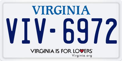 VA license plate VIV6972