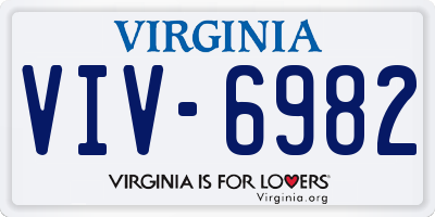 VA license plate VIV6982