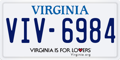 VA license plate VIV6984