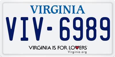 VA license plate VIV6989