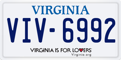 VA license plate VIV6992