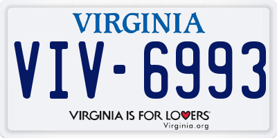 VA license plate VIV6993