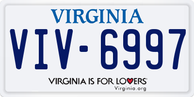 VA license plate VIV6997