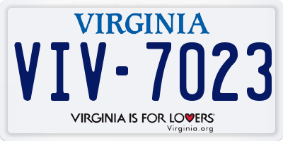 VA license plate VIV7023