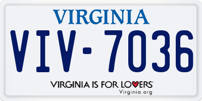 VA license plate VIV7036