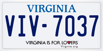 VA license plate VIV7037