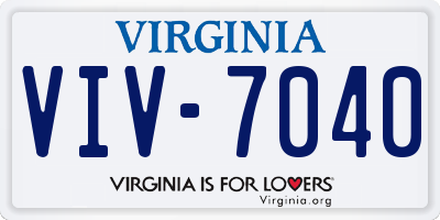 VA license plate VIV7040