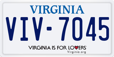 VA license plate VIV7045