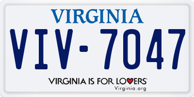 VA license plate VIV7047