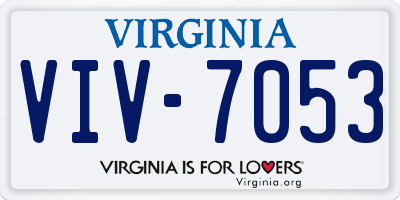 VA license plate VIV7053