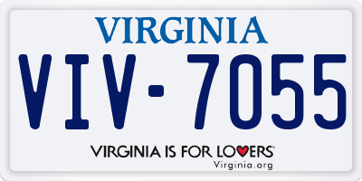 VA license plate VIV7055
