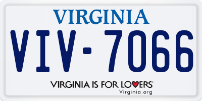 VA license plate VIV7066
