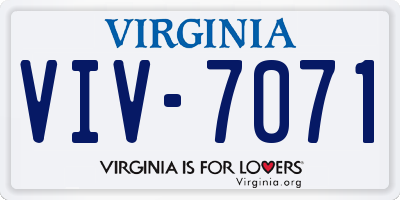 VA license plate VIV7071