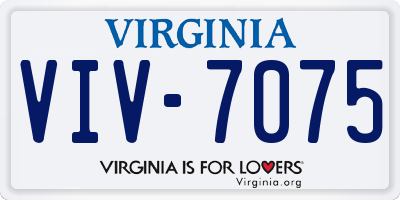 VA license plate VIV7075