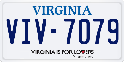 VA license plate VIV7079