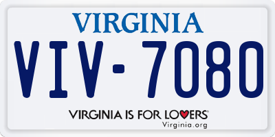 VA license plate VIV7080