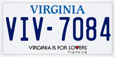 VA license plate VIV7084