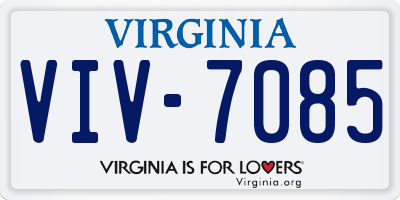 VA license plate VIV7085
