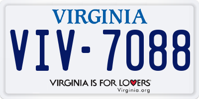 VA license plate VIV7088