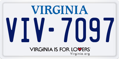 VA license plate VIV7097