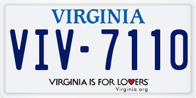 VA license plate VIV7110