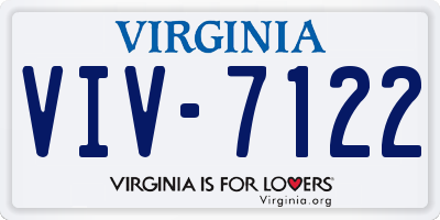 VA license plate VIV7122