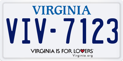VA license plate VIV7123