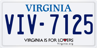 VA license plate VIV7125