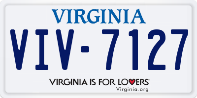 VA license plate VIV7127