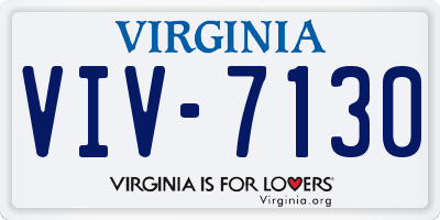 VA license plate VIV7130