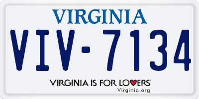 VA license plate VIV7134