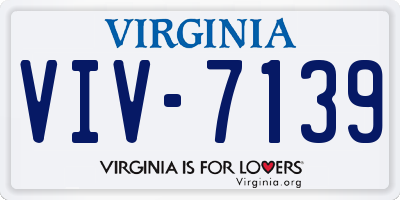 VA license plate VIV7139